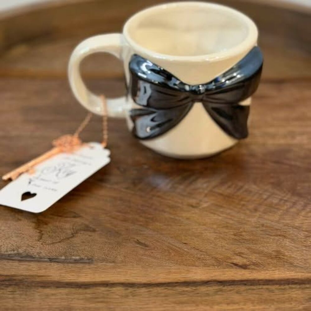 Ceramic Bow Mug with Key Bottle Opener